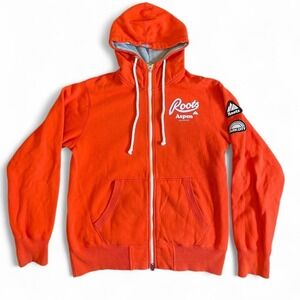 Vintage Roots Aspen Colorado Zip-Up Hoodie Orange Y2K Size XS